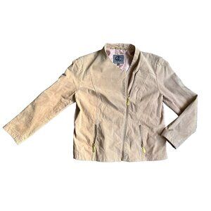 2/$18 SALE Queens Collection Queen Latifah Moto Jacket XL Leather Peach Pink Vtg